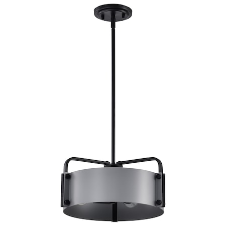 Nuvo Altos 3-Light Small Pendant Gray and Matte Black 60/7852